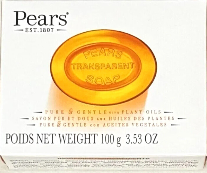 Pears Transparent Glycerin Bar Soap 3.53 Oz Each ORANGE COLOR