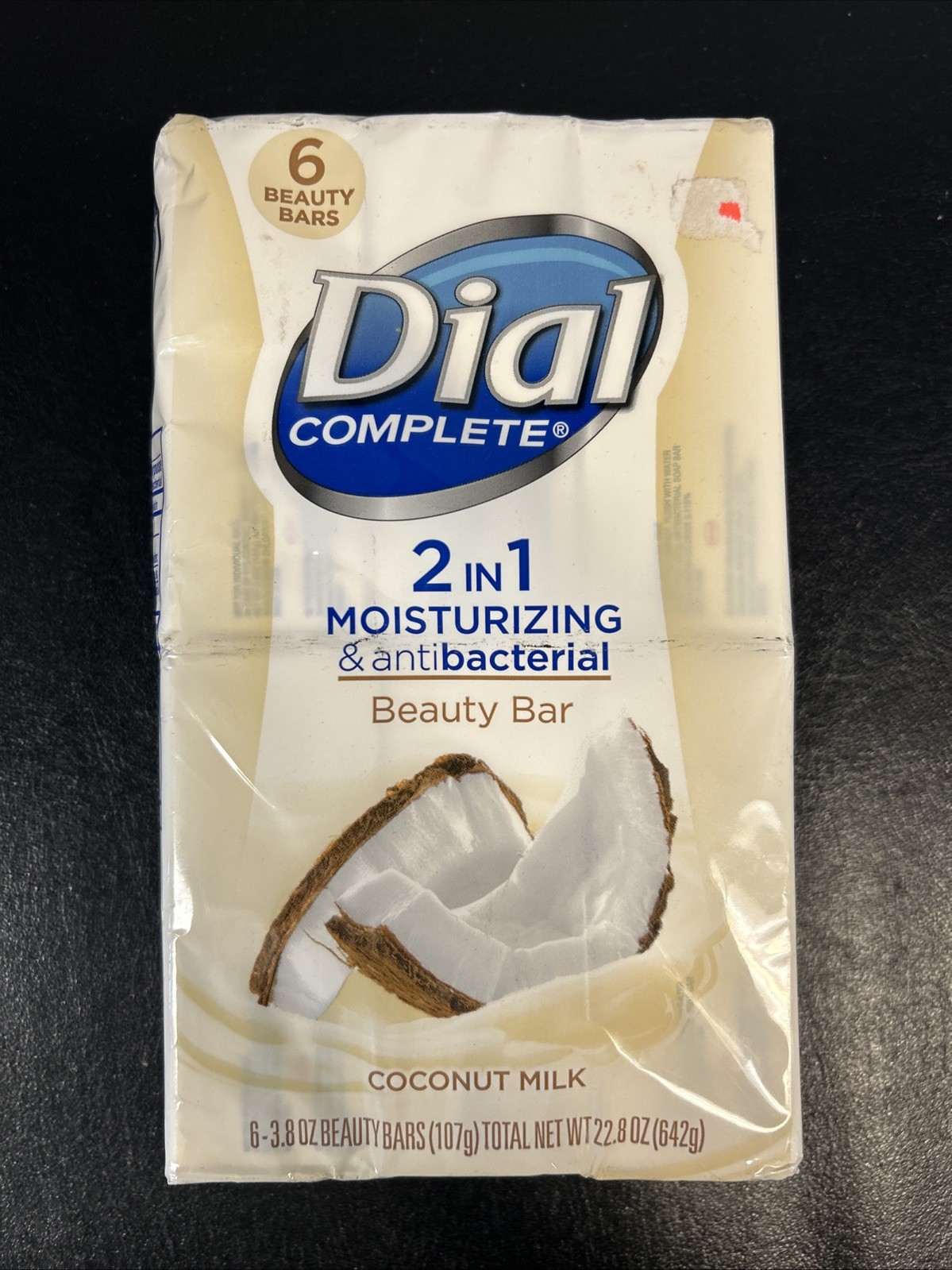 6 Dial Coconut Milk Soap Bars 2 in 1 Moisturizing & Antibacterial 3.8 oz B1-C10
