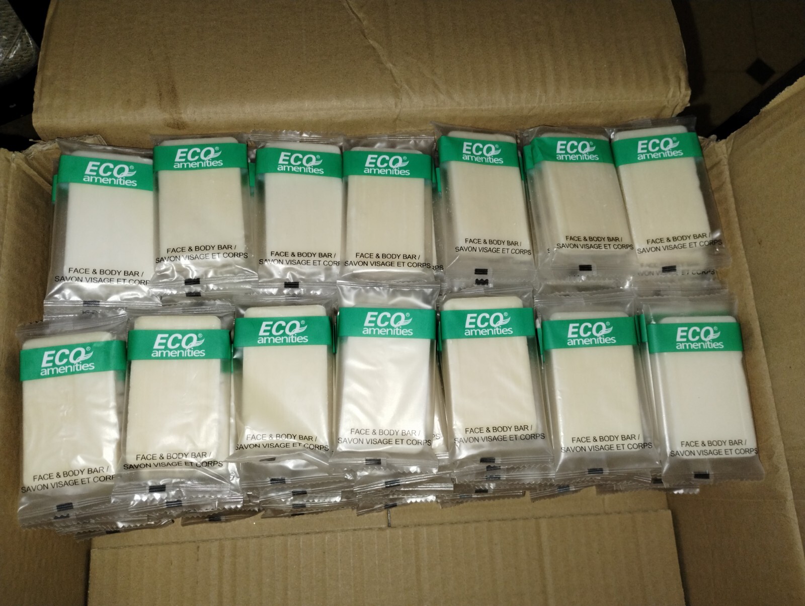 Eco Amenities Individually wrapped Size 28g / 1oz Face And Body Lot of 50 Bars