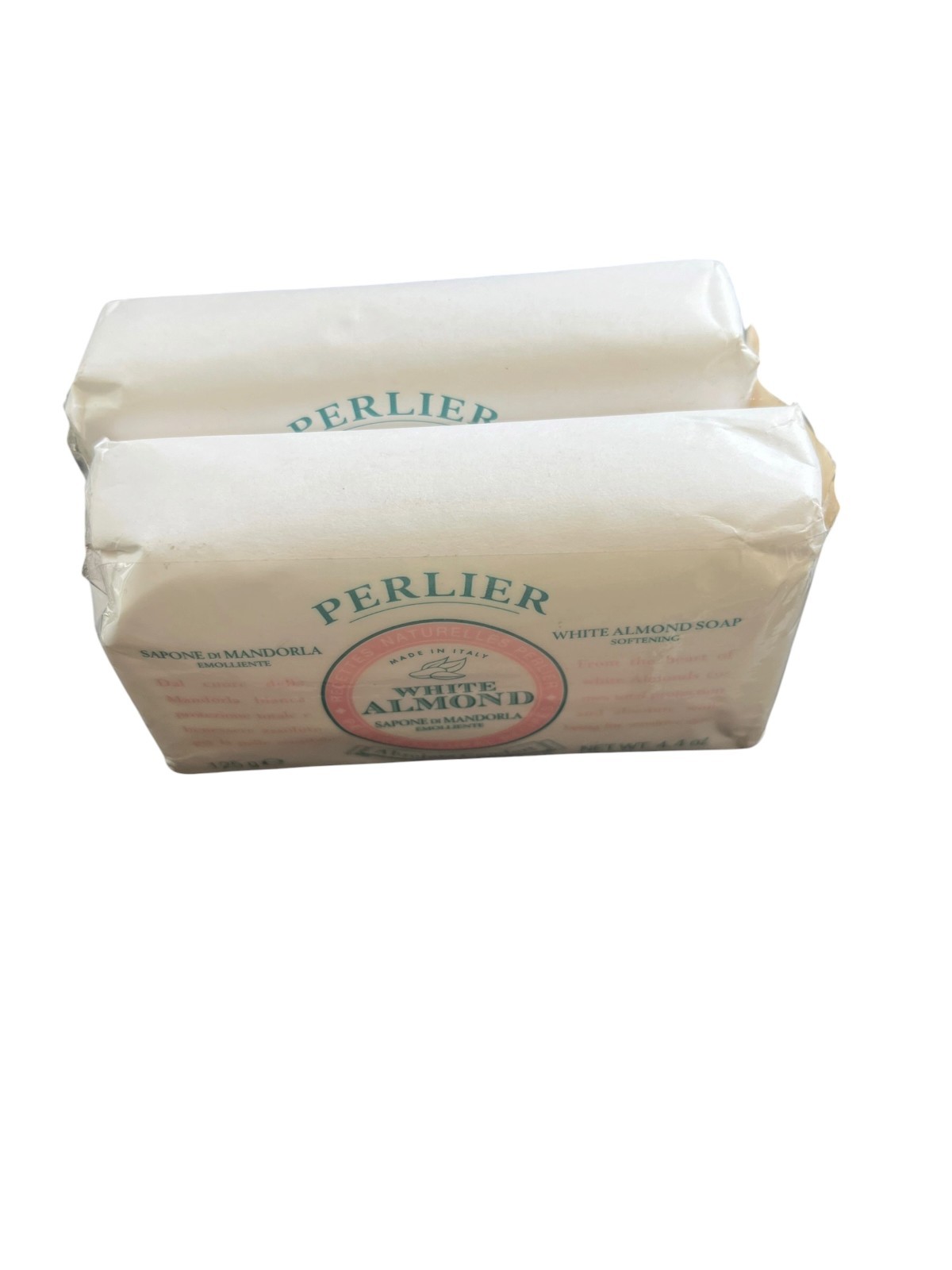 Perlier White Almond 3 Pc Moisturizing Natural Bar Soap Bath Body Set 4.4 oz.