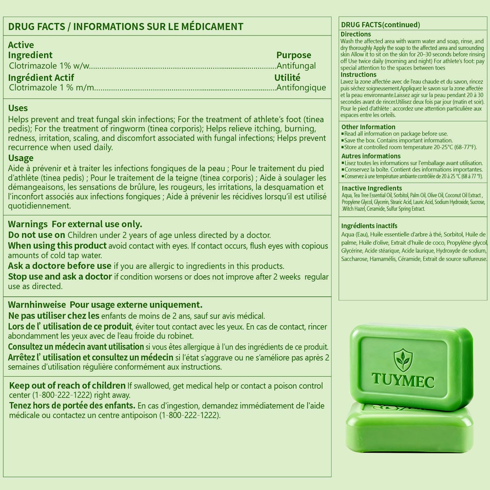 Antifungal Bar Soap – Skin Fungus Treatment for Athlete’s Foot, Jock Itch & R…