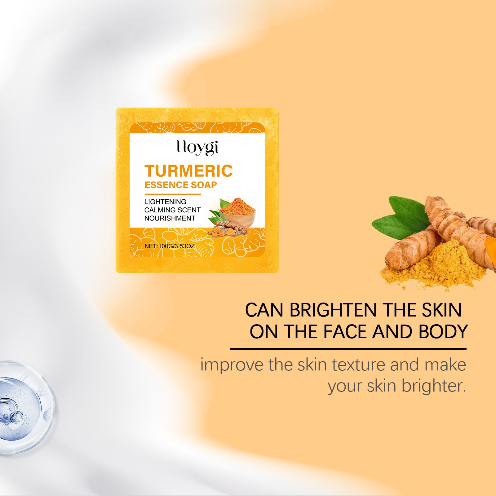 Turmeric Body & Face Soap, Moisturizing Brightening Bar for All Skin Types