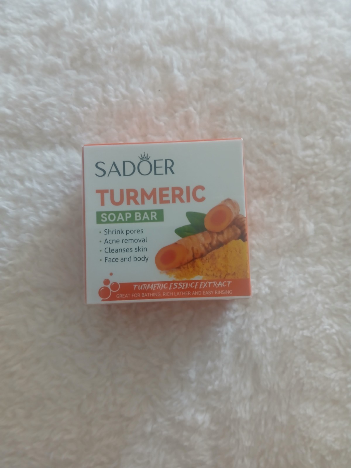 SADOER Turmeric Soap Bar Cleansing for Face & Body Acne Skin 1 oz