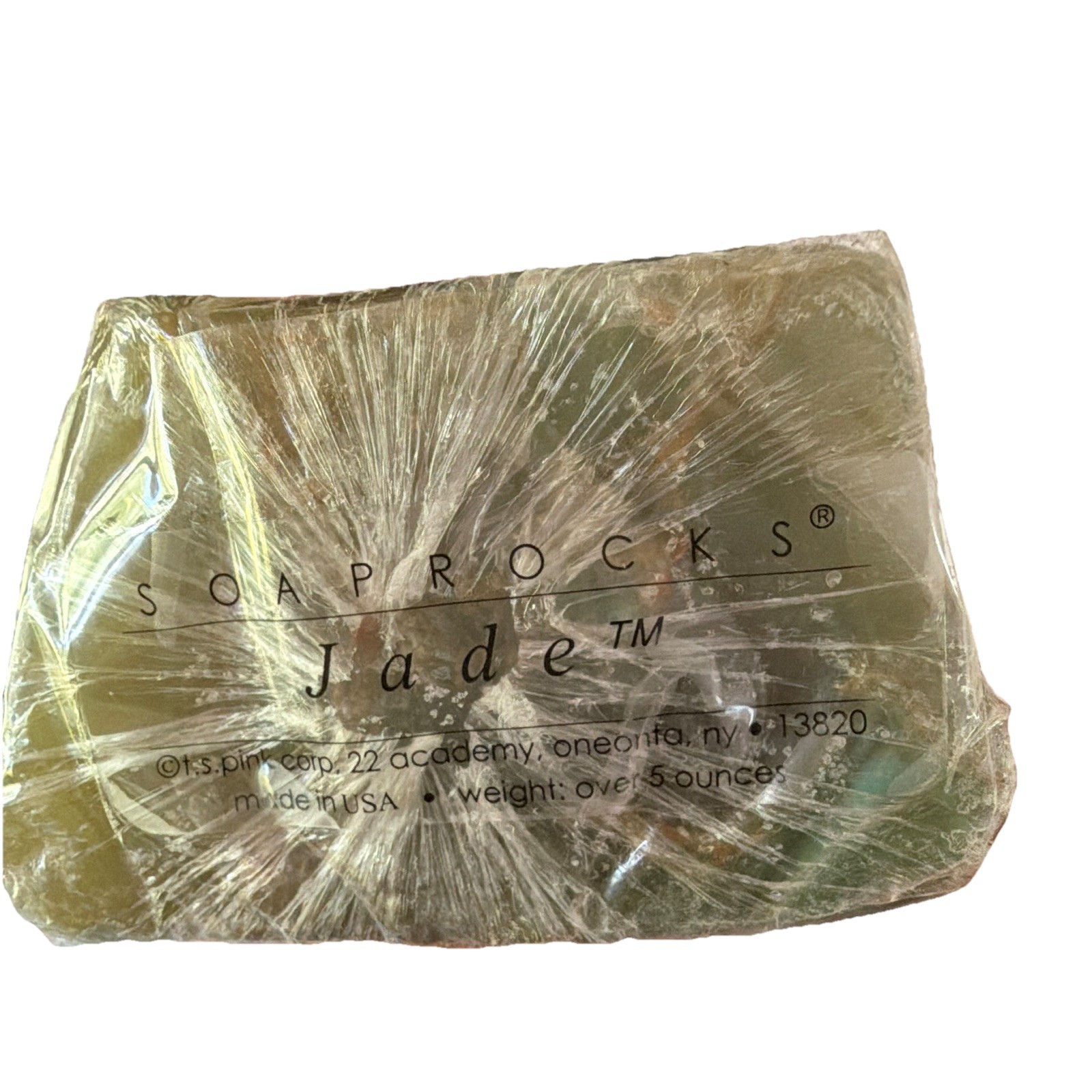 SoapRocks Jade Body Soap Bar Green Rock Shape Stone Pattern Over 5 oz