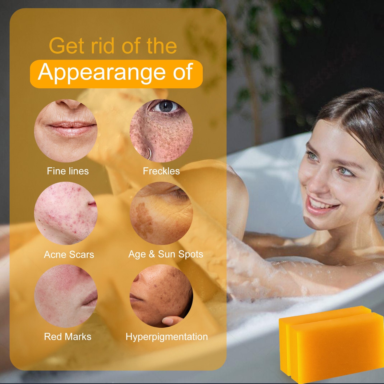 2Pcs Tumeric Soap Skin Whitening Dark Spots lightening Acne Brightening Turmeric