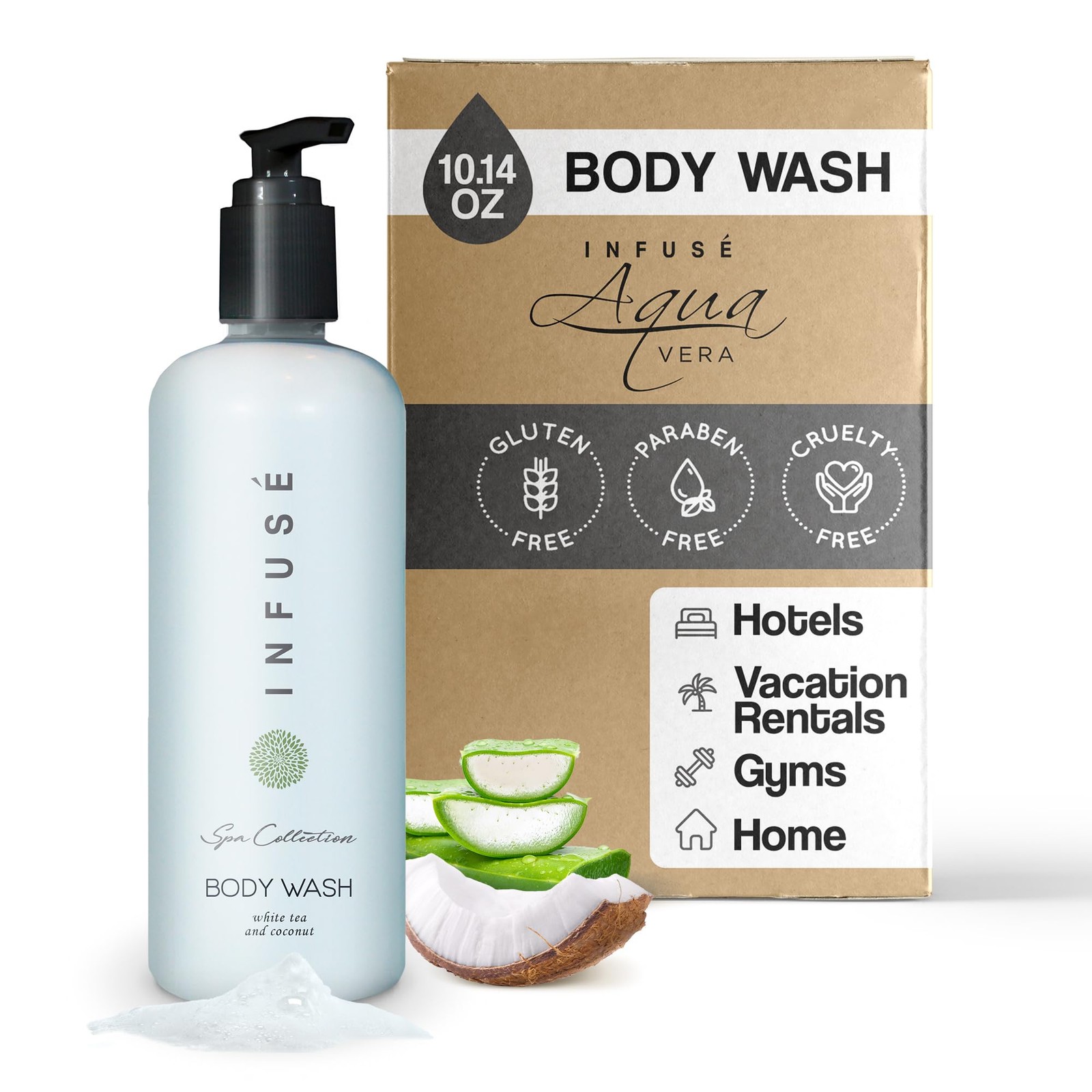 Terra Pure Infuse White Tea and Coconut Body 13.5 Fl Oz (Pack of 1), Bodywash