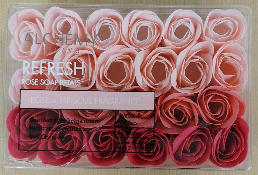 Rose & Hibiscus Scented Bath Soap Rose Flower Petals, Red and Pink, 22 Count