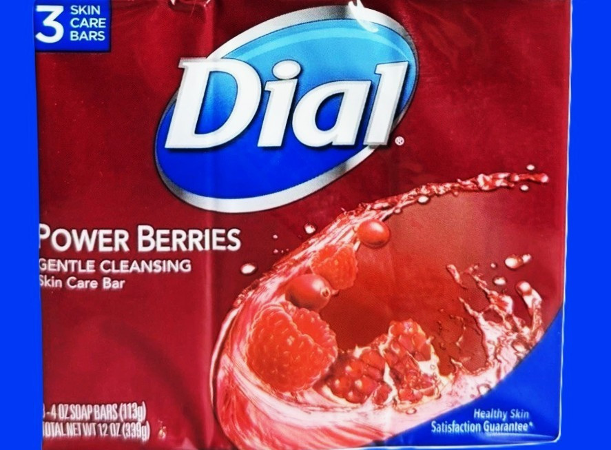 Dial Glycerin Soap Bars with Power Berries Raspberry Pomegranate 12 Oz 3 Pack