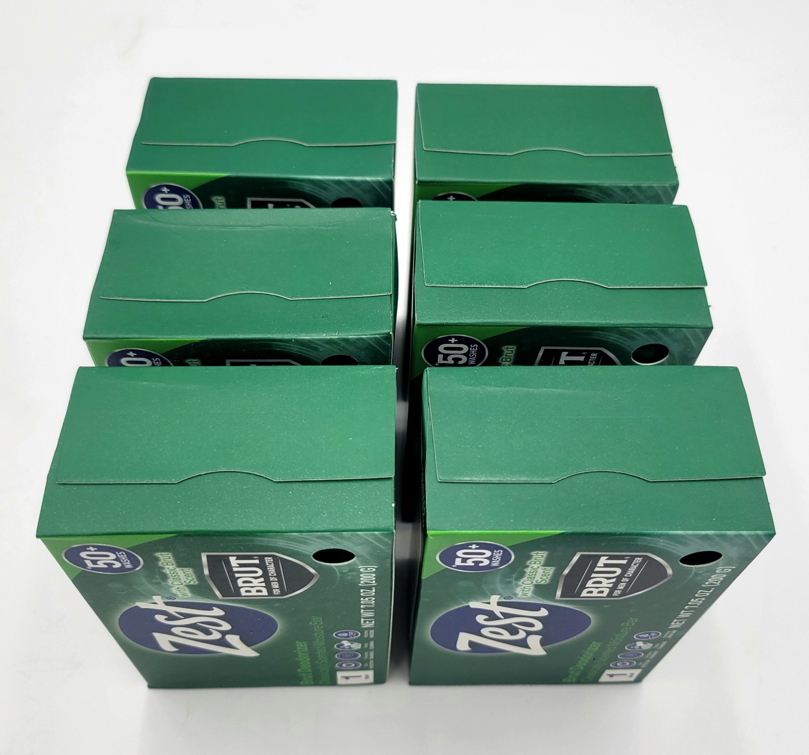 6 Zest Classic Brut Scent Deodorizer Soap Bars 7.05 oz Each Bar NEW (6 BARS)