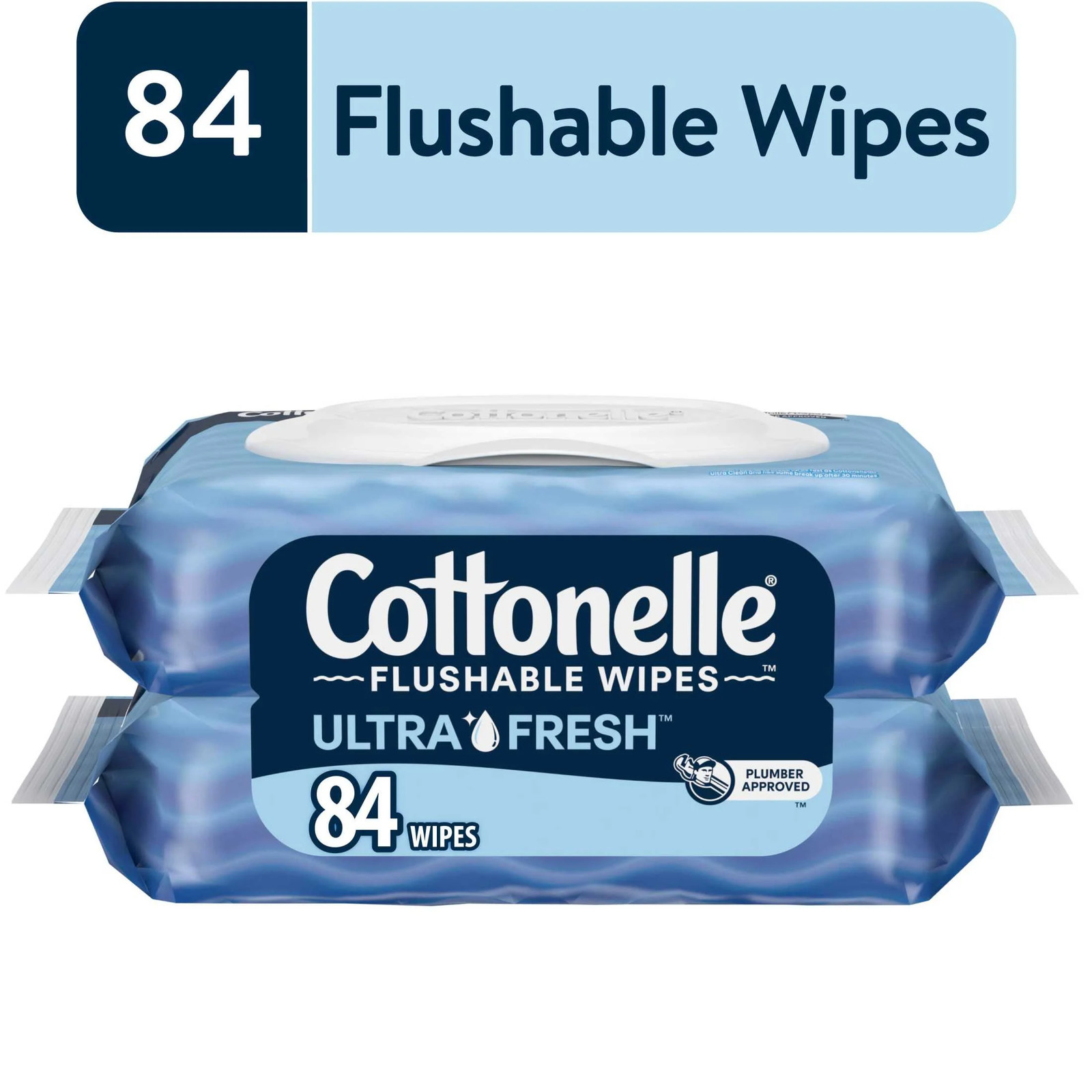 Ultra Fresh Flushable Wet Wipes, 2 Flip- Packs