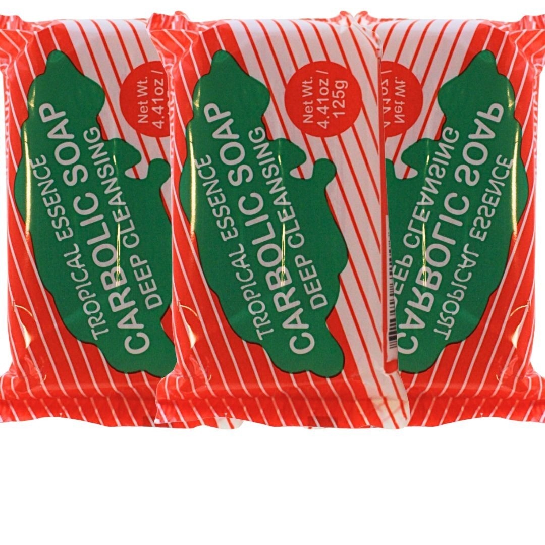 Tropical Essence Carbolic Soap 125g Deep Cleansing Red & Green 3 Pack