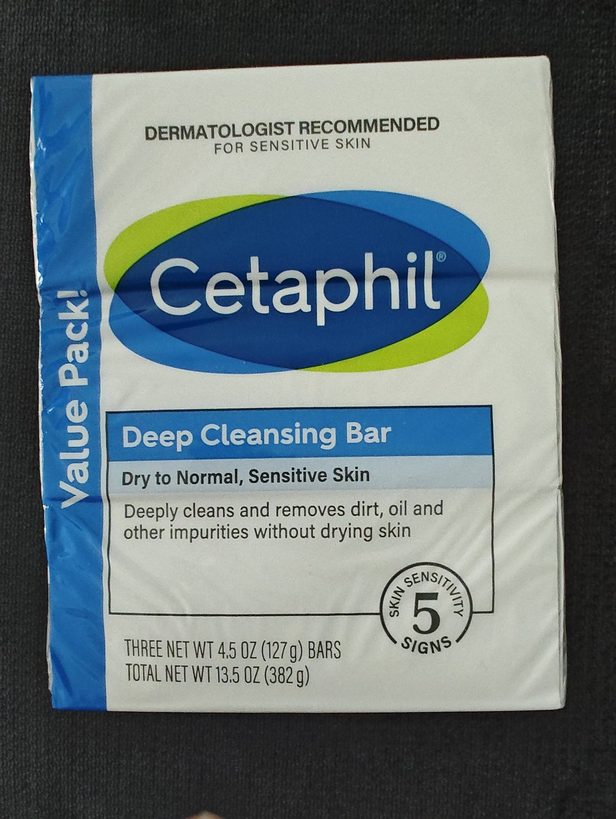 Cetaphil Deep Cleansing Bar – 3 Pack Dry To Normal, Sensitive Skin New Sealed