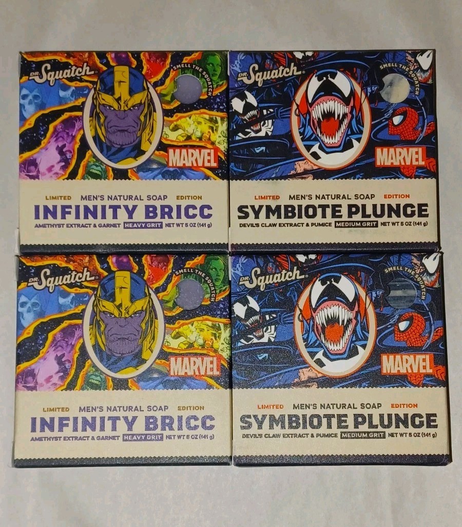 Dr Squatch x Marvel Thanos & Venom 4-Pk