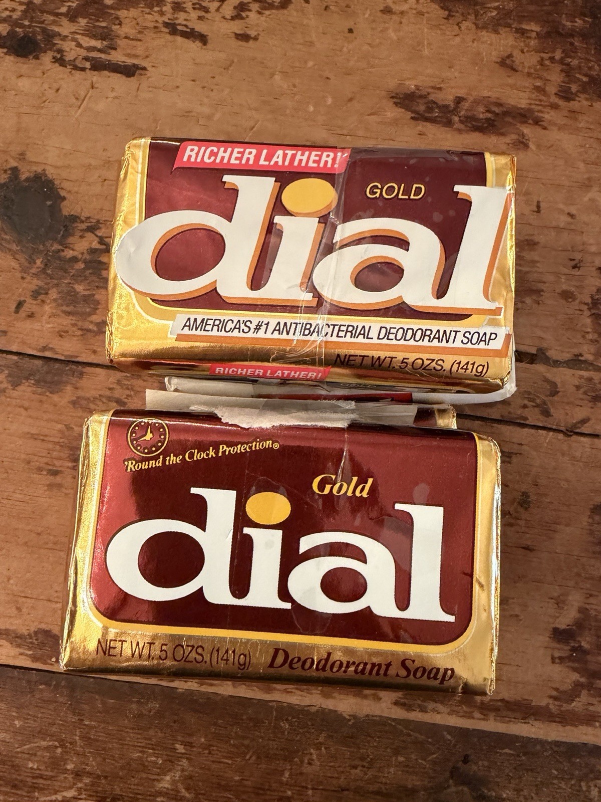 FOUR Vintage Dial Gold Deodorant Soap Brown Gold Label 3.5 oz ea