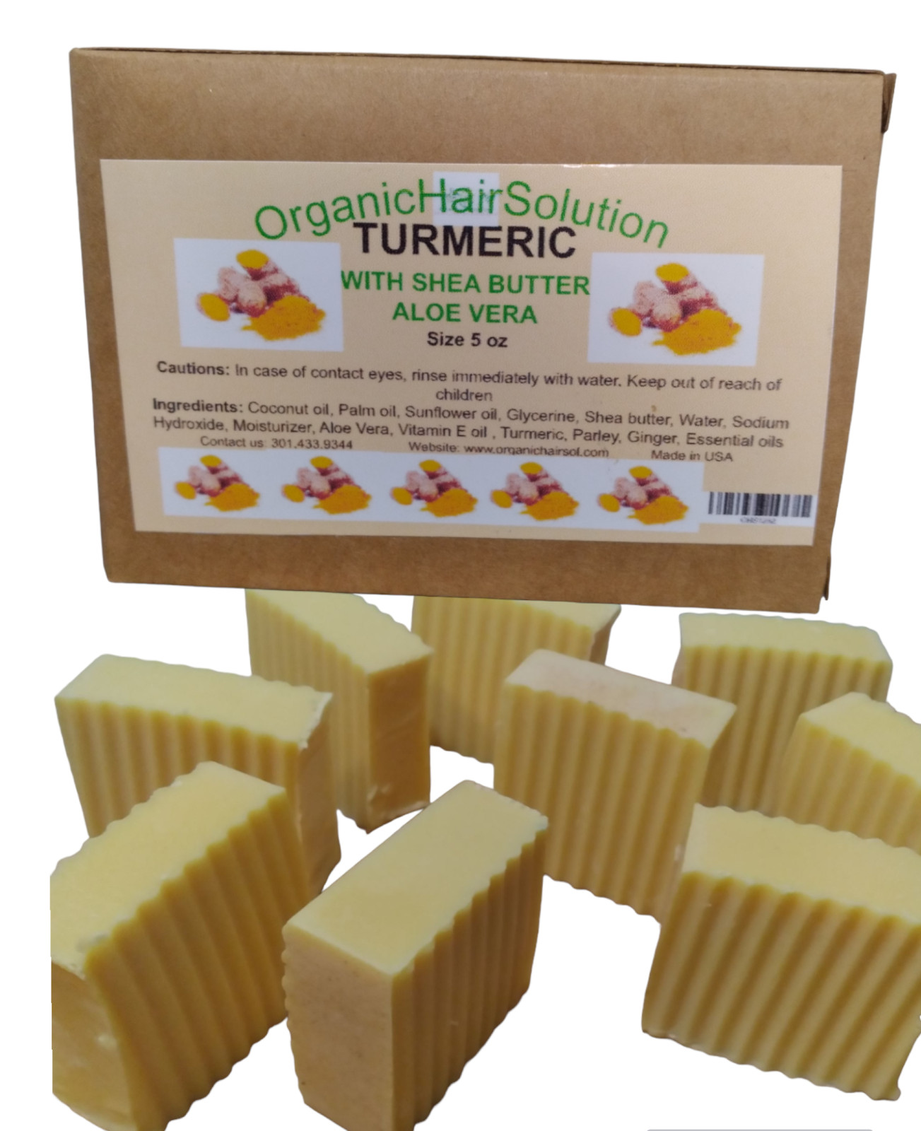 Turmeric Bar Soap Face With Aloe Vera& Ginger | Reduces Dark Spots &Fades Scars