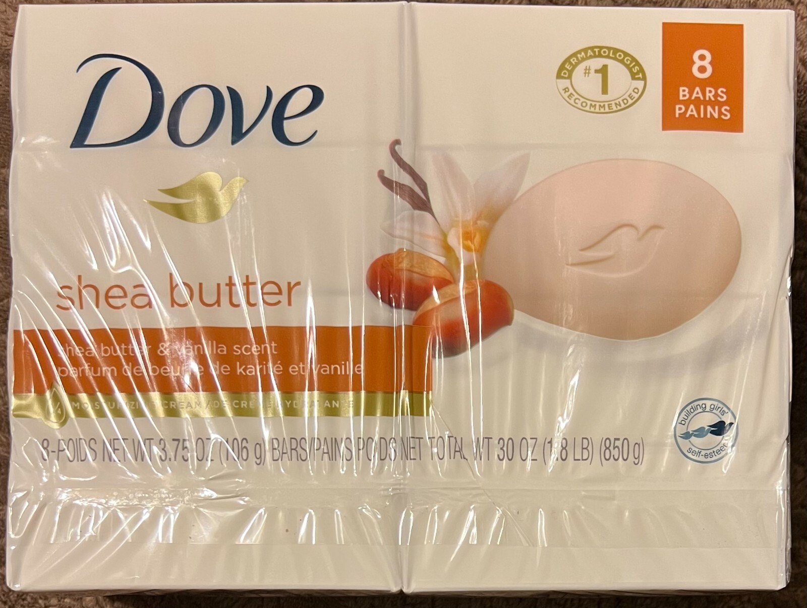 16 Count Dove Beauty Bar Soap – Shea Butter & Vanilla – 3.75 OZ Per Bar
