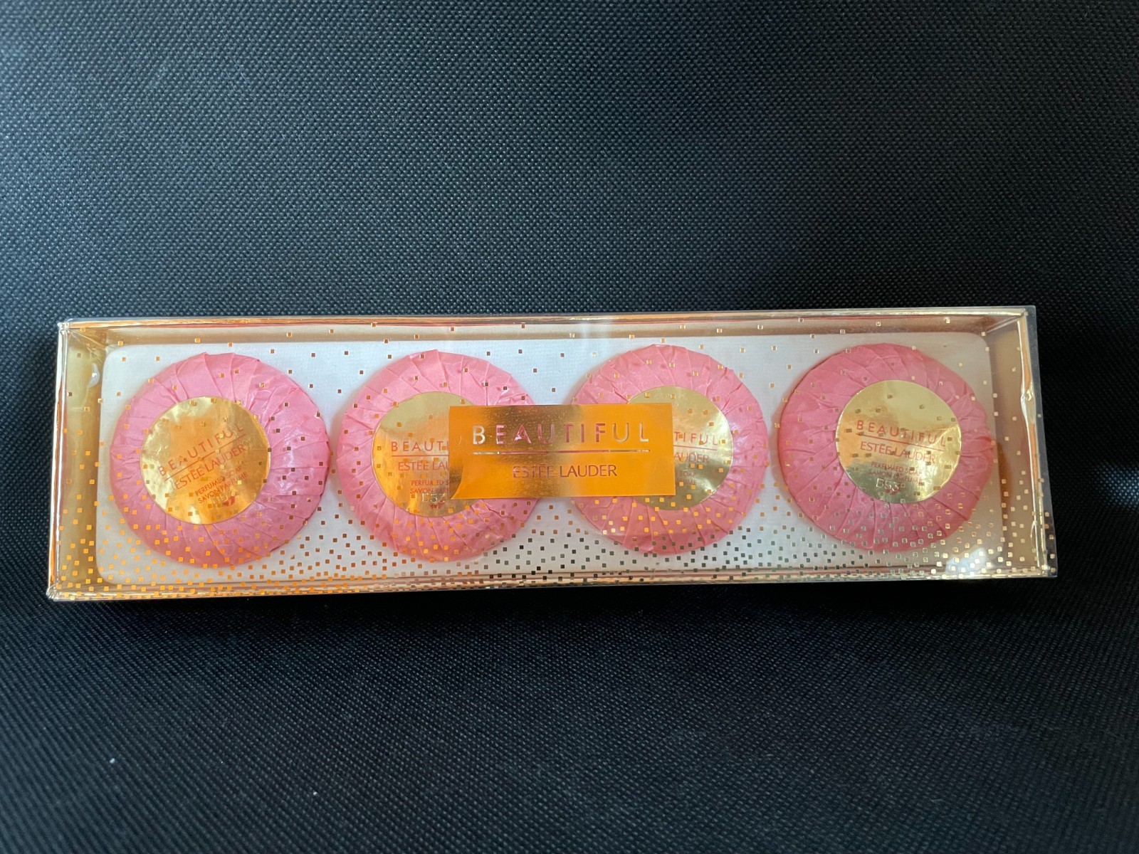 Estee Lauder BEAUTIFUL Perfumed Soap Set 4 x 50g Boxed Luxury Discontinued NEWEs