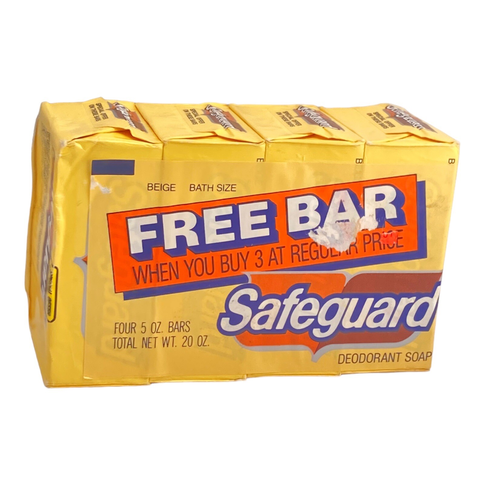 4 Vtg. bars Of Safeguard White deodorant soap 5 Oz Each/bath size,Anti-Bacteria
