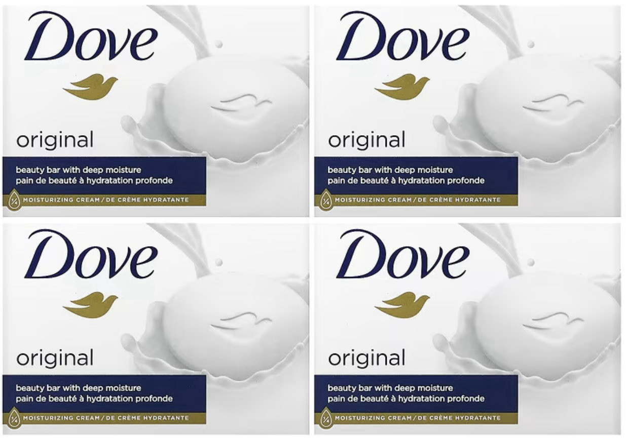 16 Bars- Dove Original Beauty Soap Bar With 1/4 Moisturizing Cream 3.75 OZ