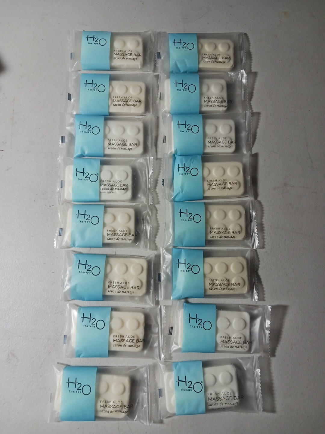 Lot of 16 H20 Therapy Fresh Aloe Massage Bar Soap Travel Size 1.1 oz