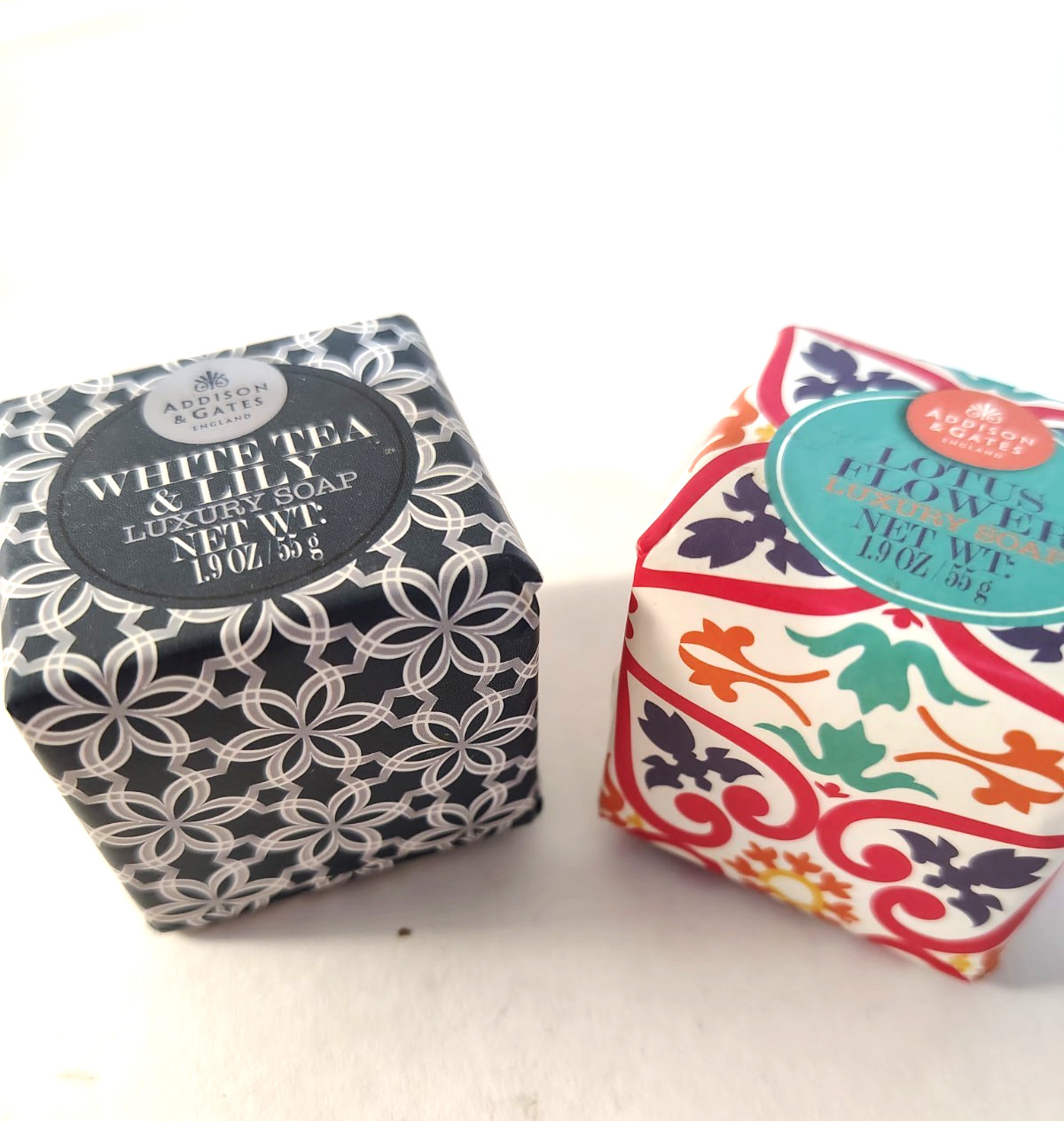 2 : Addison & Gates White Tea & Lily and Lotus flower Soap. 1.9 oz each