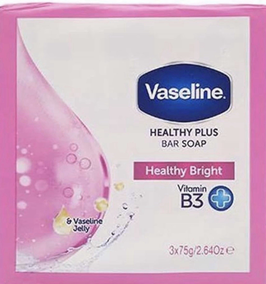 Vaseline Healthy Plus Bar Soap Healty Bright – 3 x 75 gram