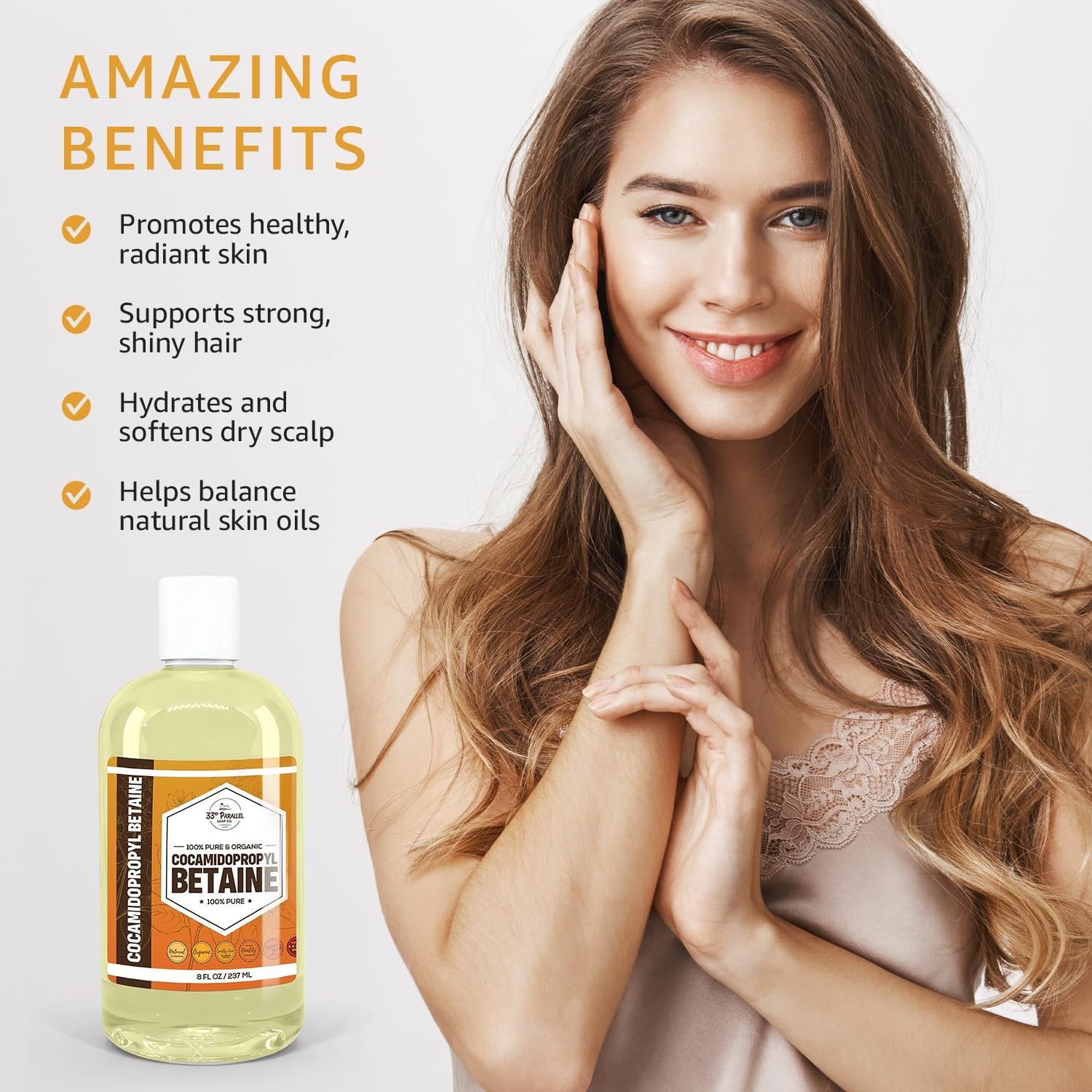 Natural Cocamidopropyl Betaine 32oz | Gentle Surfactant for Cleansers, Shampoos,