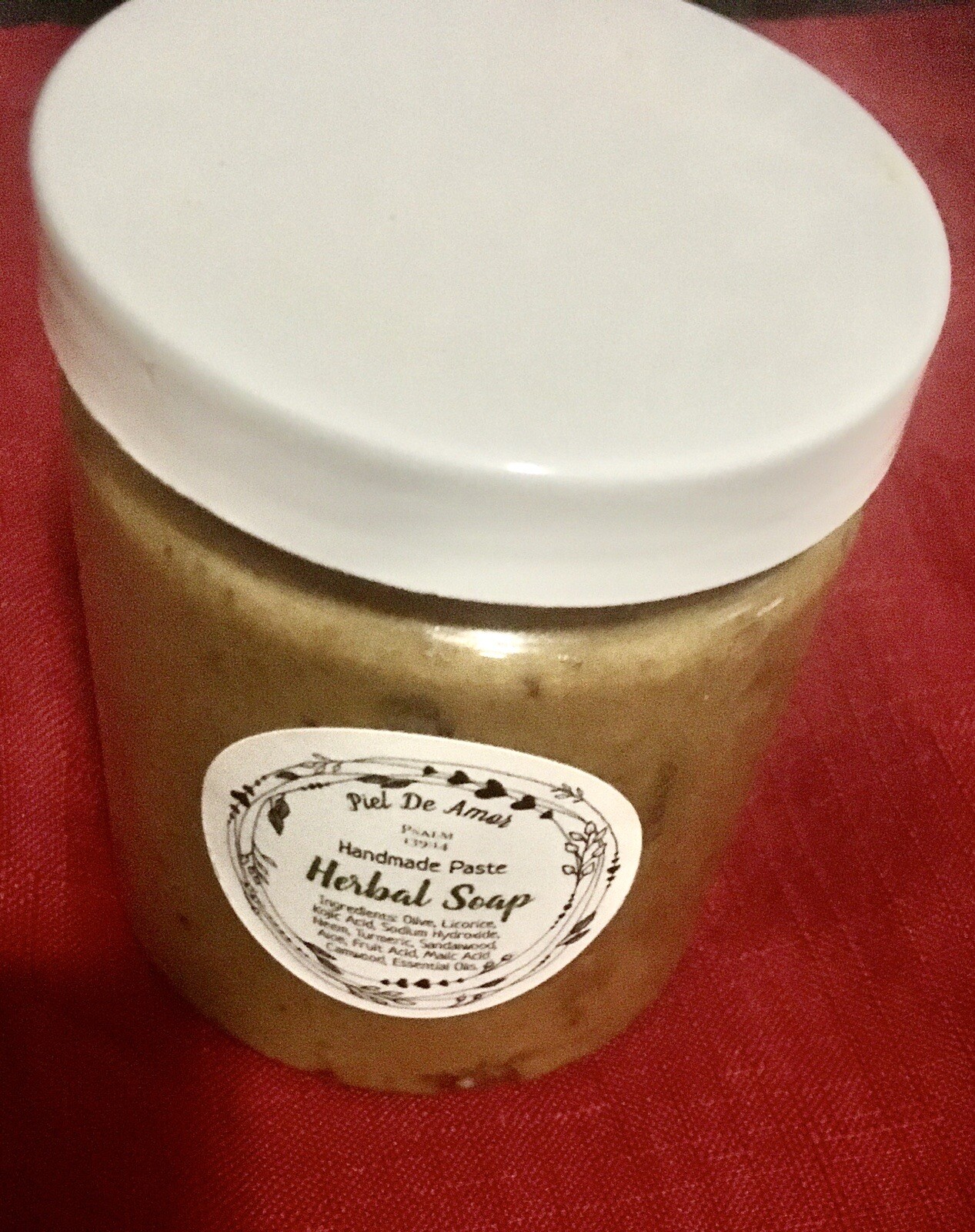 Piel De Amor Herbal Hand Made Extra Glow Paste Soap. Size 6 oz