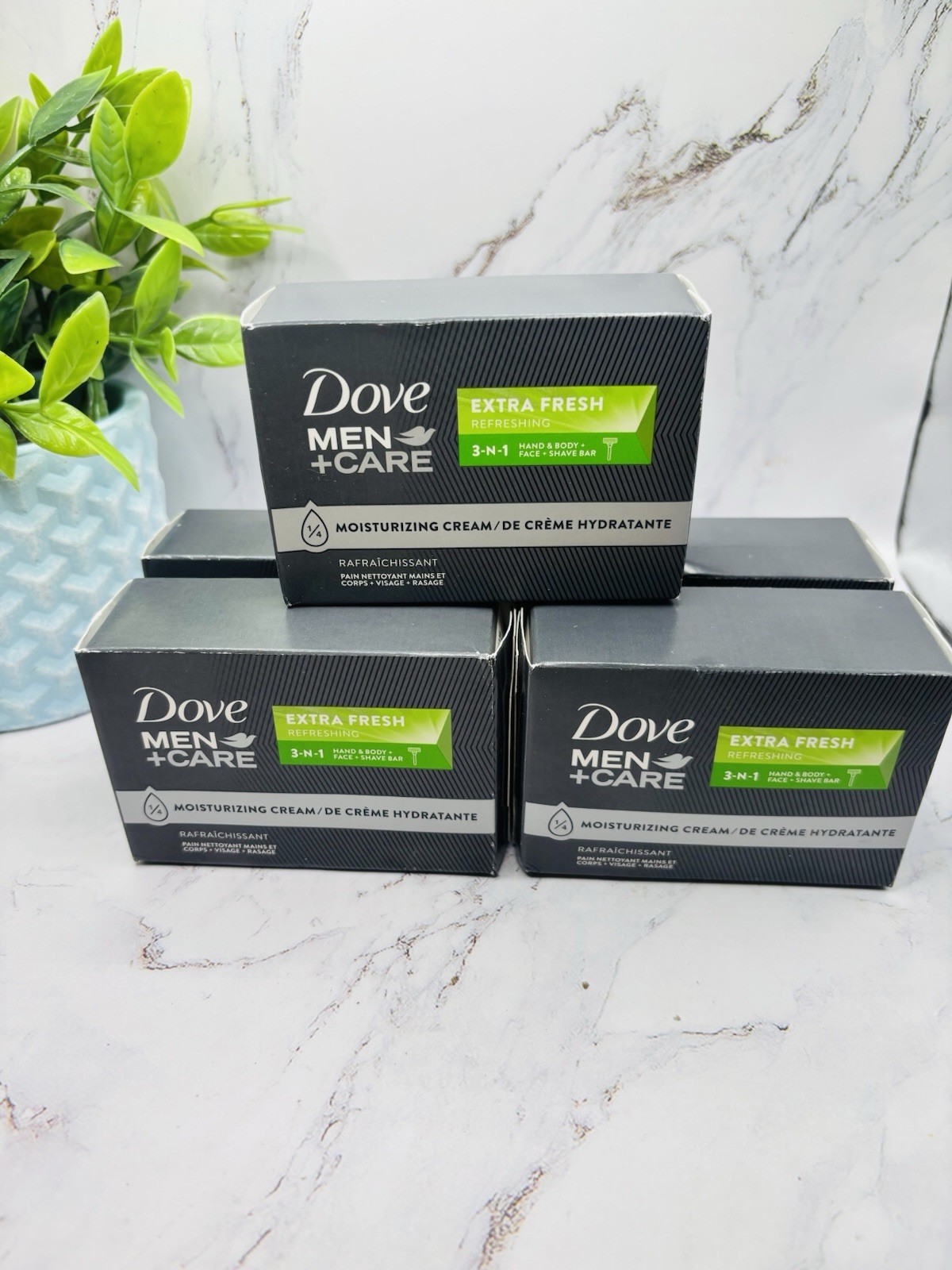 Dove Men+Care Body and Face Bar Soap Extra Fresh 3.75 oz 5-Count