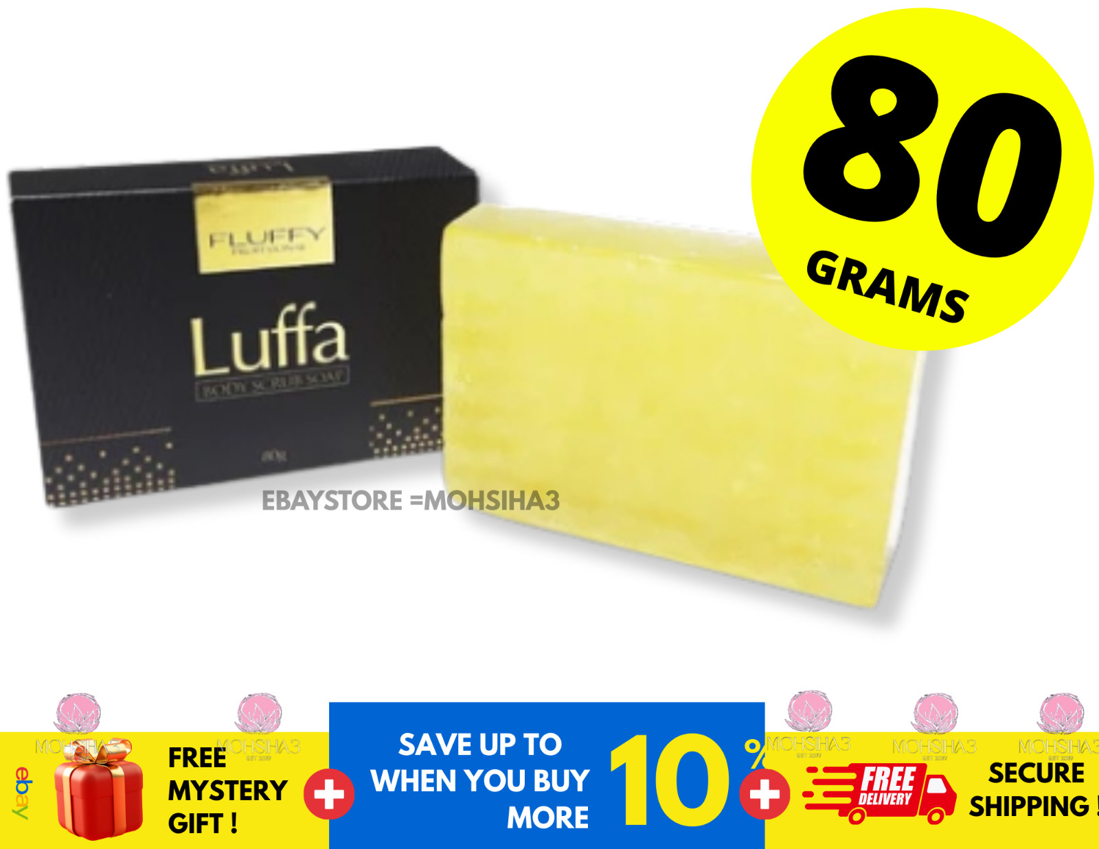New 80g Fluffy Luffa Body Scrub Soap Bar Remove Dirt Dead Skin Cells
