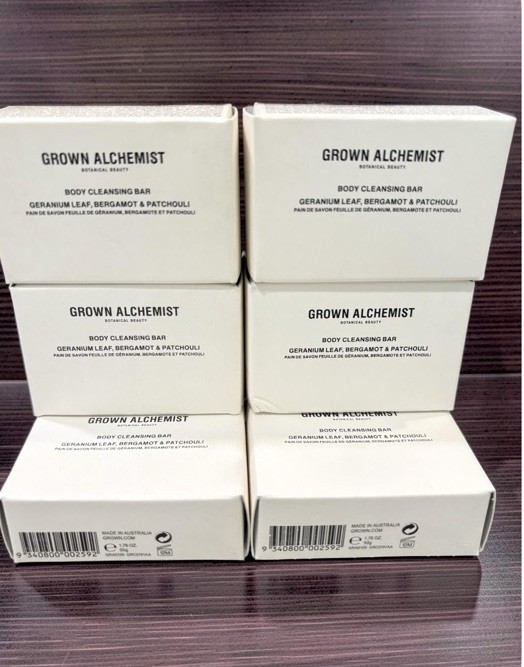 Grown Alchemist Body Cleansing Bar Soaps Geranium Bergamot Patchouli 6 Pack 50g