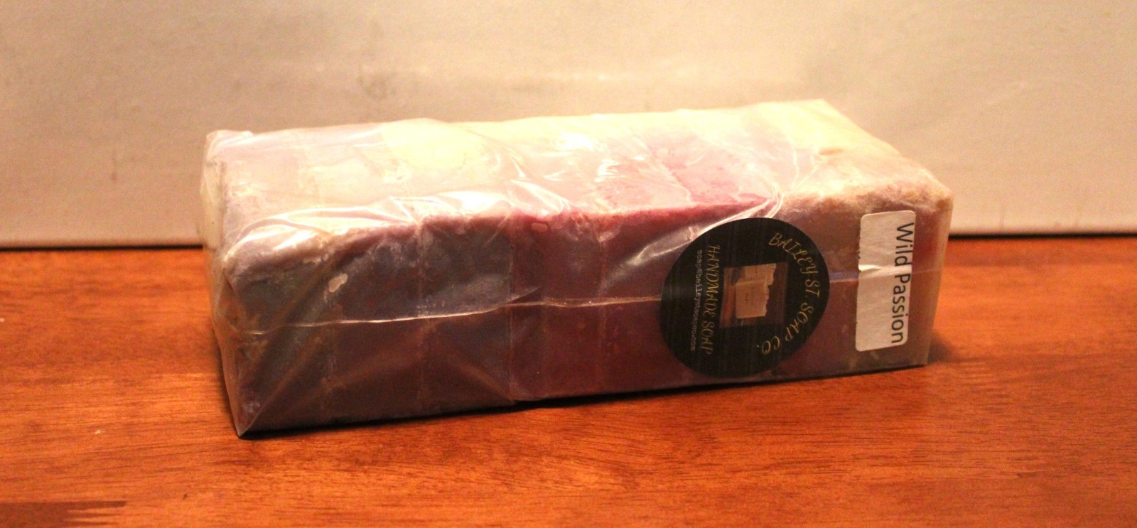 Wild Passion Cold Processed handmade soap loaf, 8 precut bars