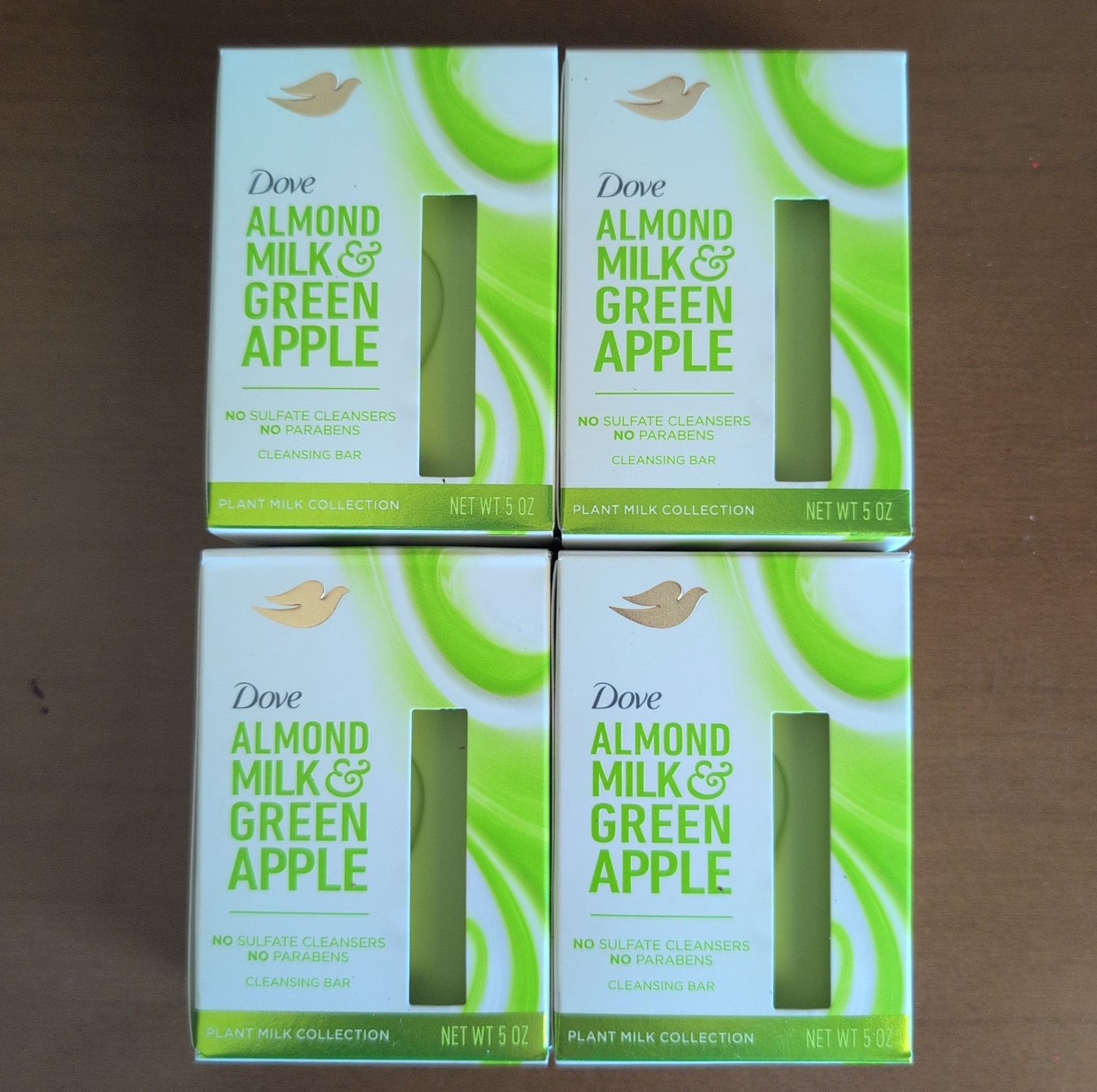 Dove Almond Milk & Green Apple Cleansing Bars Plant Milk Collection 4 Pack 5oz