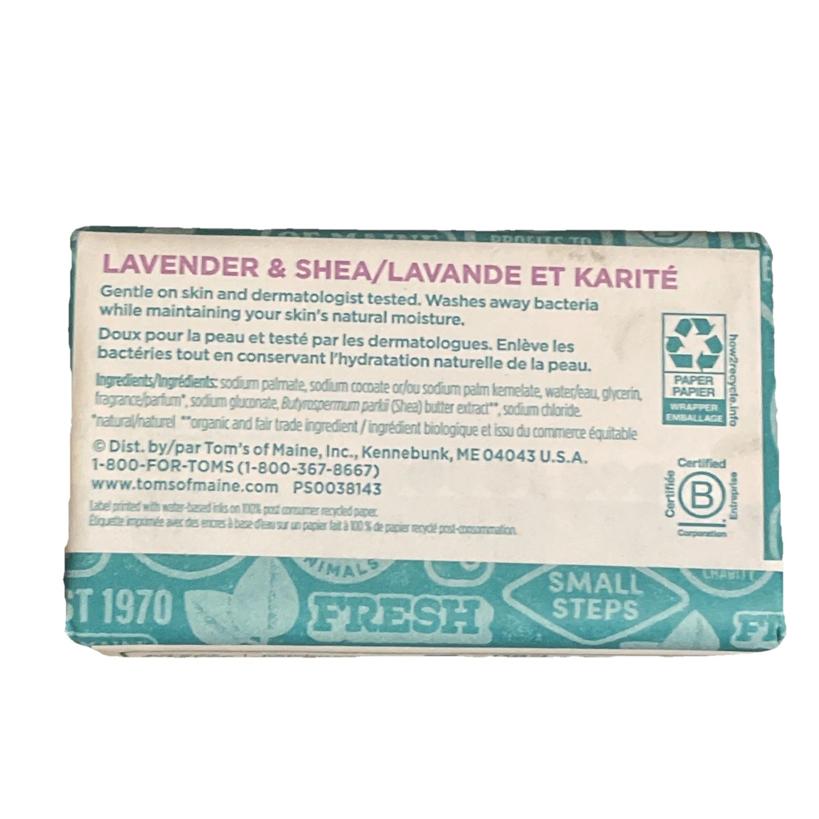 Tom’s of Maine Lavender Shea Natural Bar Soap 5 Ounce Moisturizing