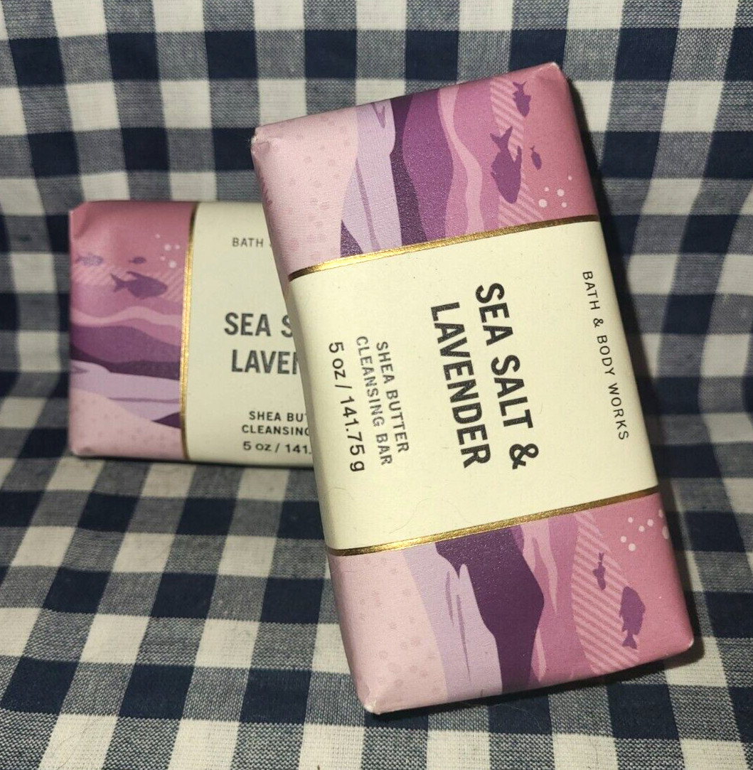 NEW 2-Pack SEA SALT & LAVENDER Cleansing Bar 5 oz Bath & Body Works
