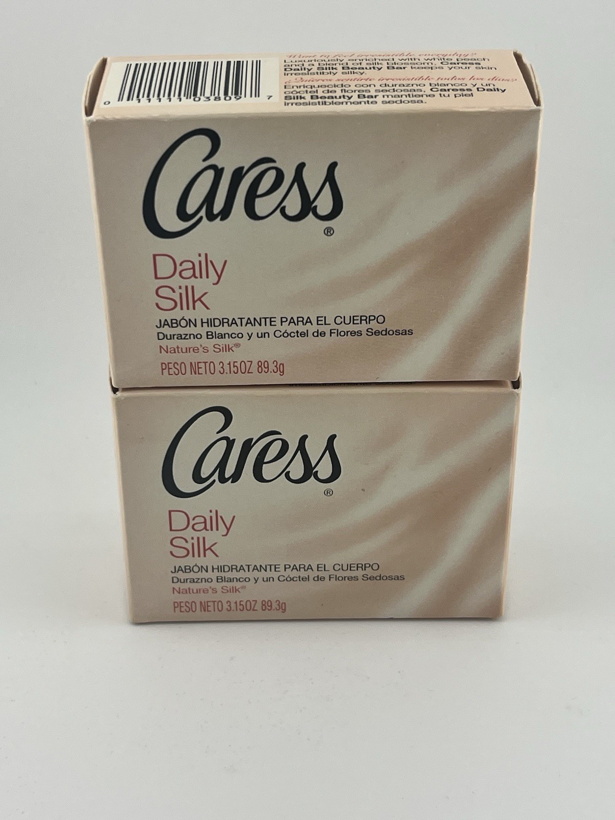 NEW Vintage Caress Daily Silk Beauty Bar White Peach Silk Blossom Soap Lot Of 2