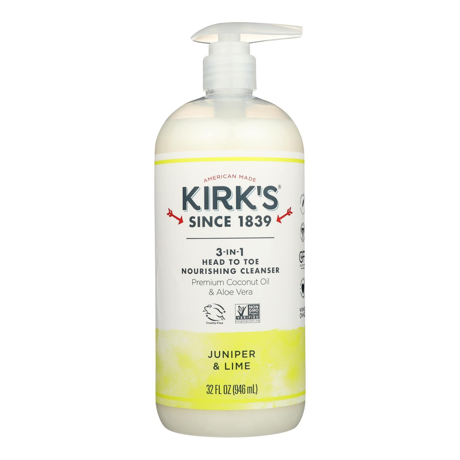 Kirk’s 3 in 1 Juniper Lime Wash 32oz (Pack of 3)
