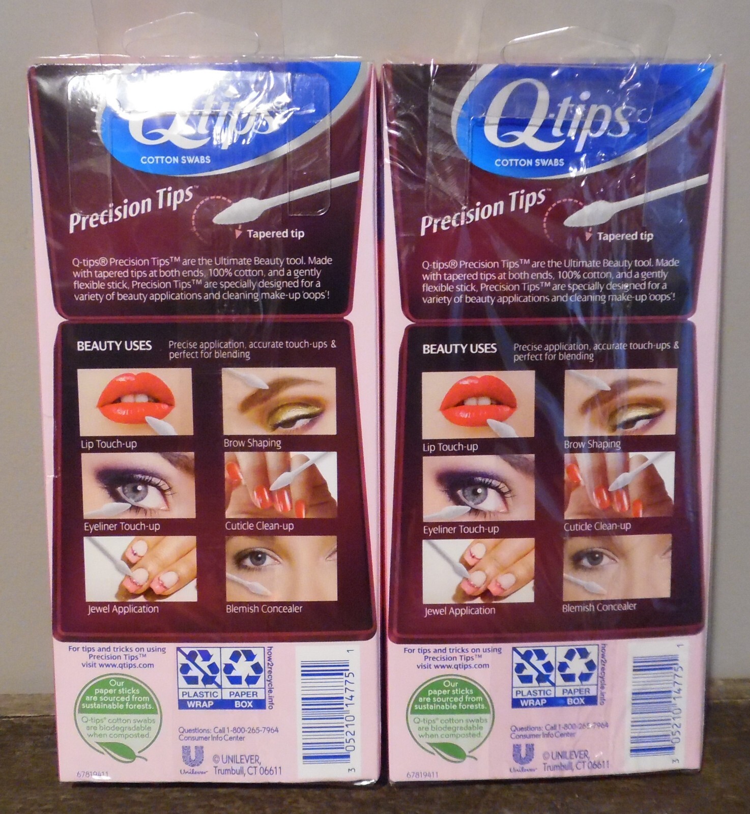 2 New Q-Tips Cotton Swabs Precision Tip 170 Count Each Beauty Tool