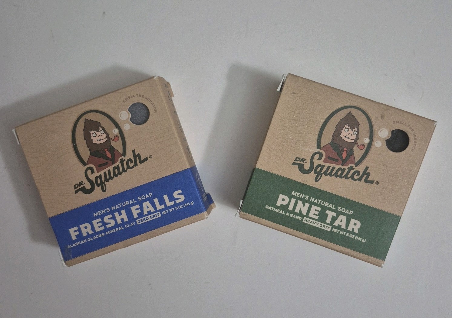 Dr. Squatch Men’s Natural Soap 2-Pack of 1 each Fresh Falls & Pine Tar NEW