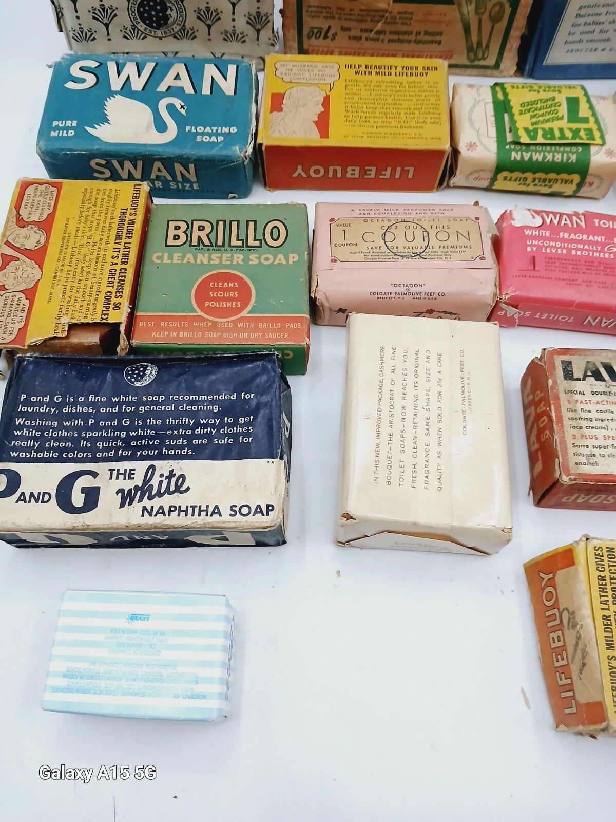 Vintage Mixed Lot Bar Soap Ivory, Lava, P&G, Brilliant, Swan, Octagon, Lifebuoy