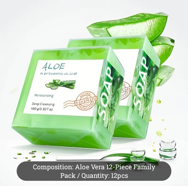 D.ring Aloe Vera Moisturizing & Deep Cleaning Bar Soap Set, 12 Pack