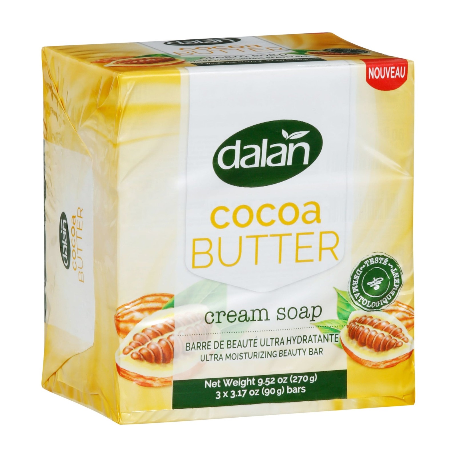 Dalan Cocoa Butter Cream Soap Bar, 6 Bars x 3.17oz Each