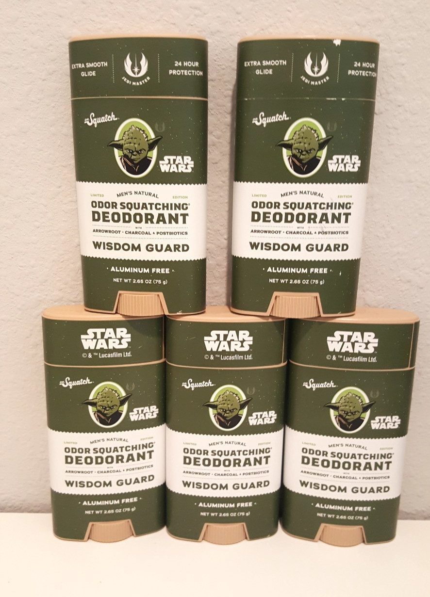 5 Pack – DR. Squatch Men’s Start Wars Edition Deodorant 2.65 fl oz – Soap 5oz