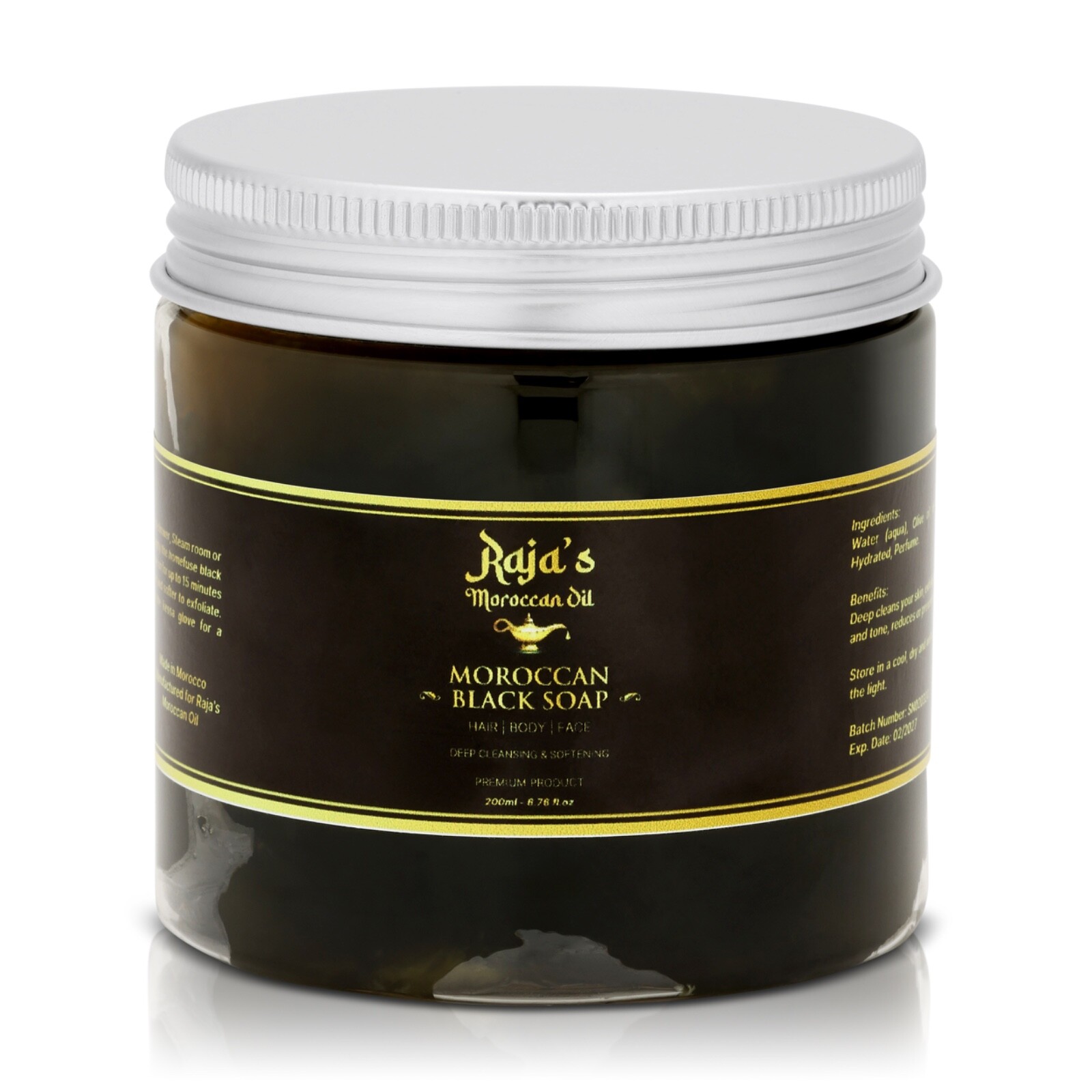 Raja’s Moroccan Oil Black Soap – PREMIUM PRODUCT 200ml