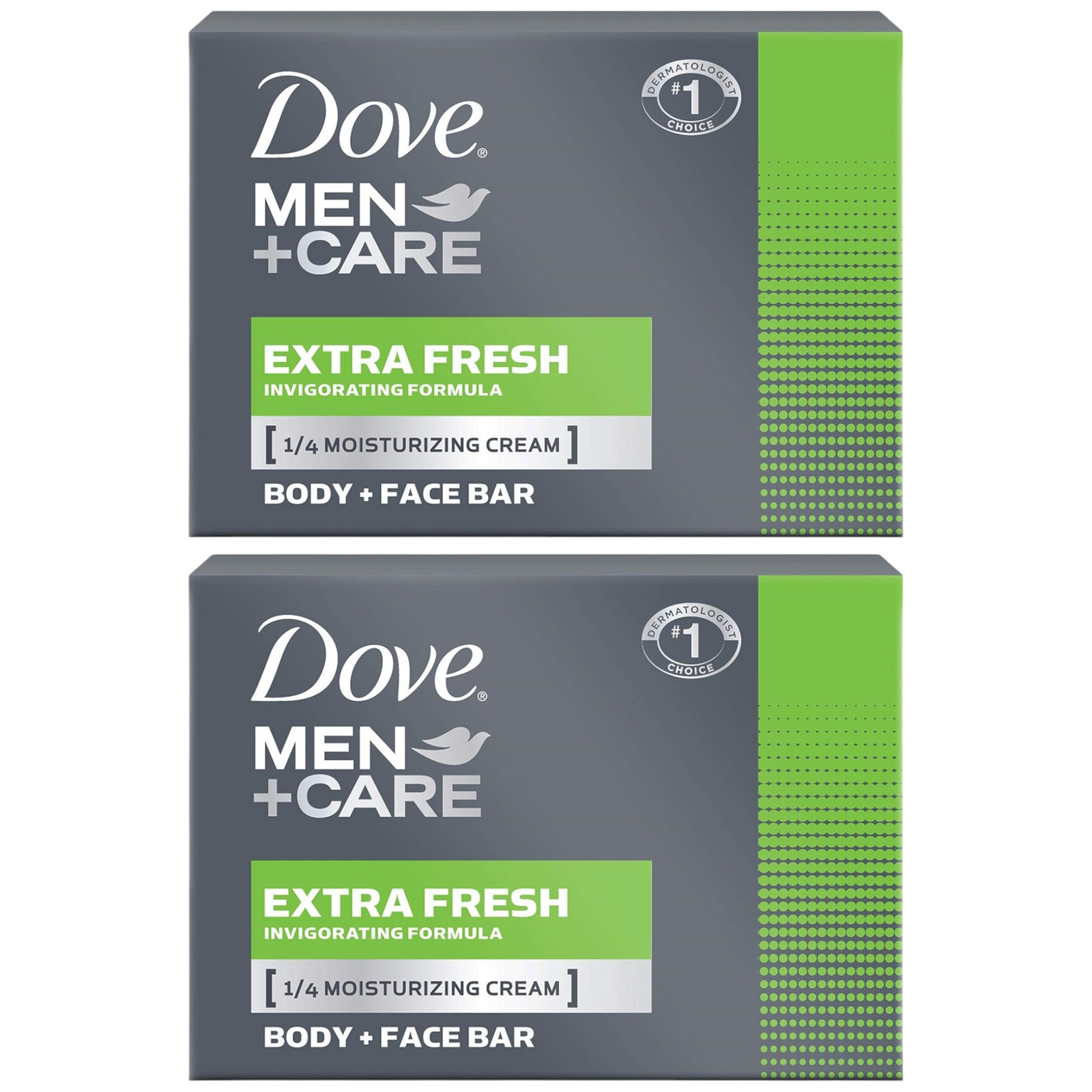 Dove Men+Care Extra Fresh Body & Face Bar Soap, 3.5oz (100g) (Pack of 2)