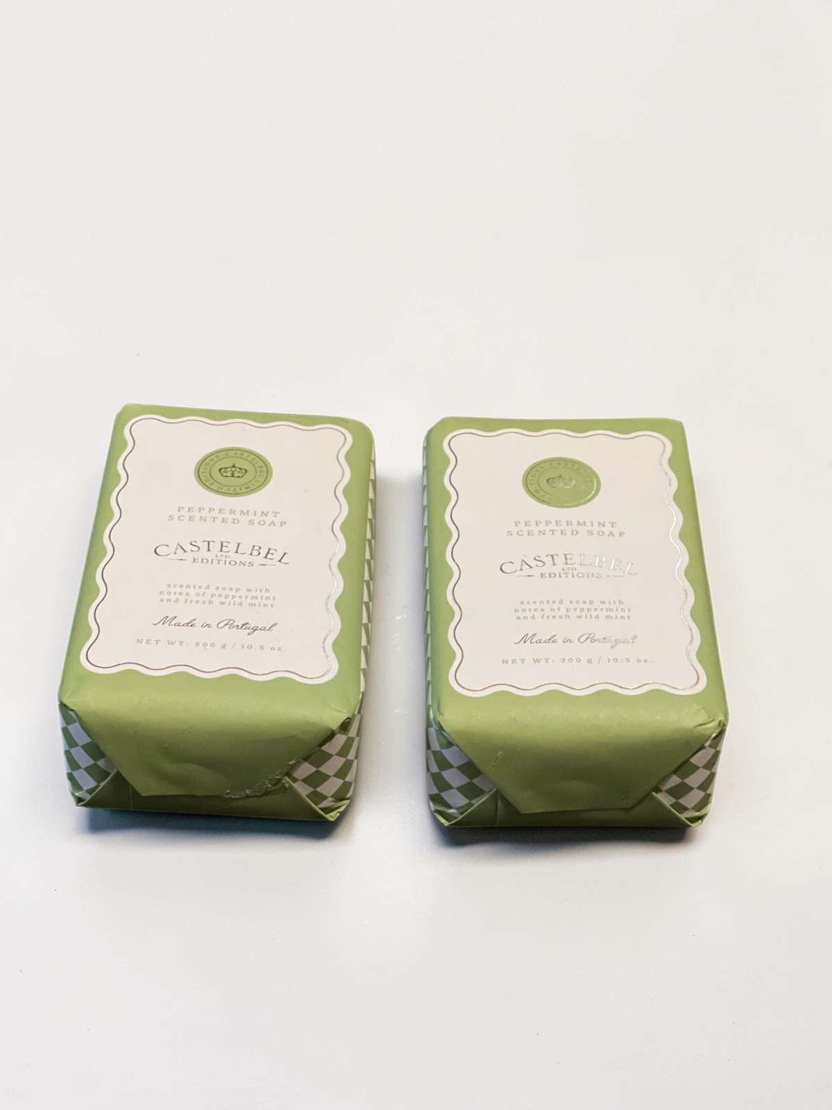 Castelbel Peppermint Soap 10.5 oz 2 Pack Luxury Bar Soap Fresh Mint Portugal