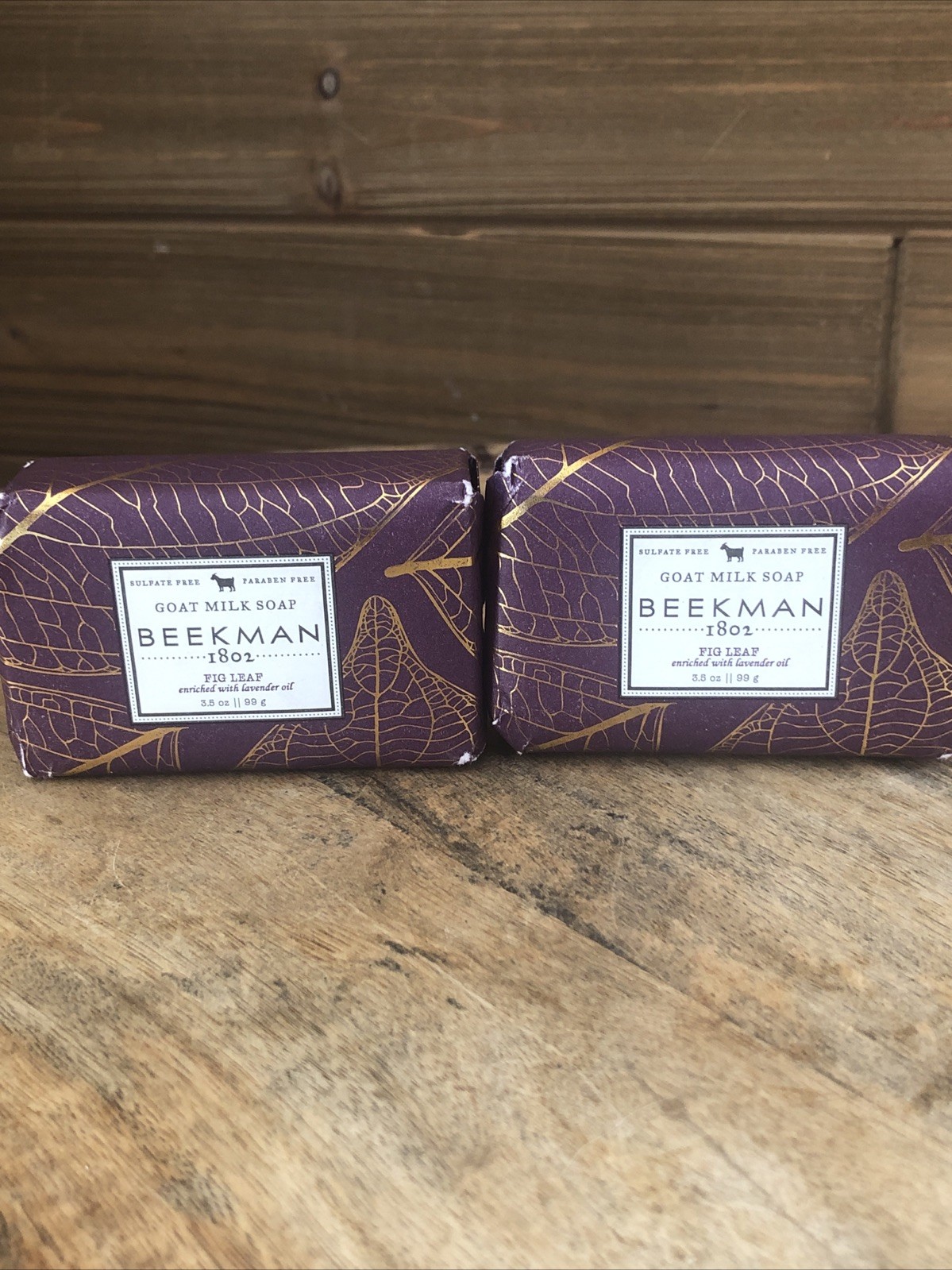 (2) Beekman 1802 FIG LEAF Palm Size Bar Soap – 3.5 oz Each