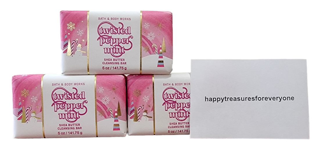 3 Bath & Body Works Twisted Peppermint Cleansing Bar Soap