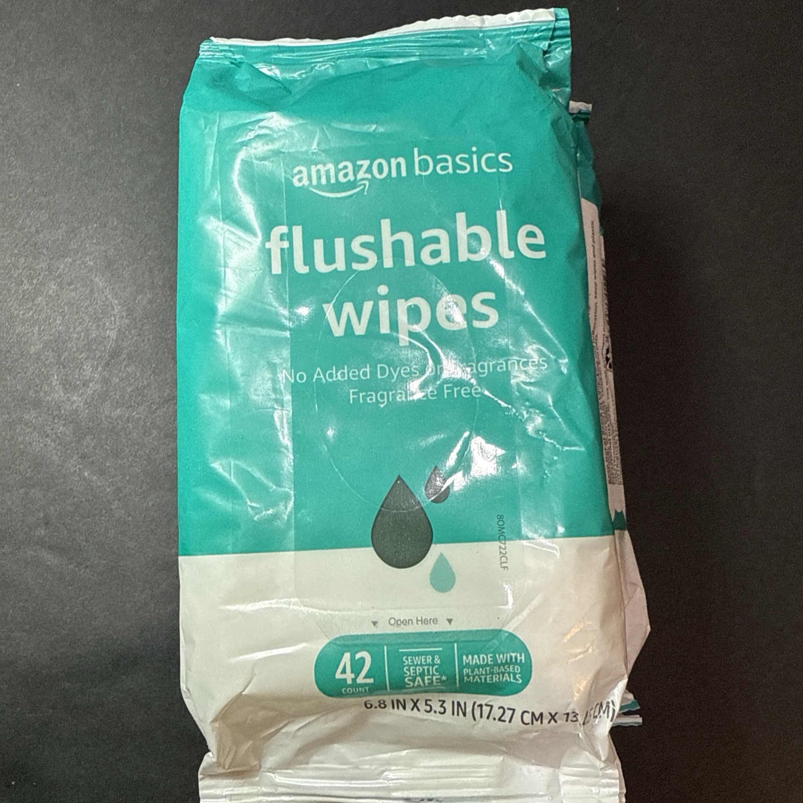 Amazon Basics Flushable Toilet Wipes, Fragrance 42 Count (Pack of 8)
