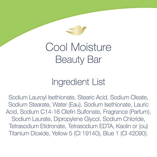 Dove Skin Care Beauty Bar For Softer Skin Cucumber and Green Tea More Moistur…